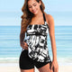 Women's Printed Tankini Swimsuit with Shorts