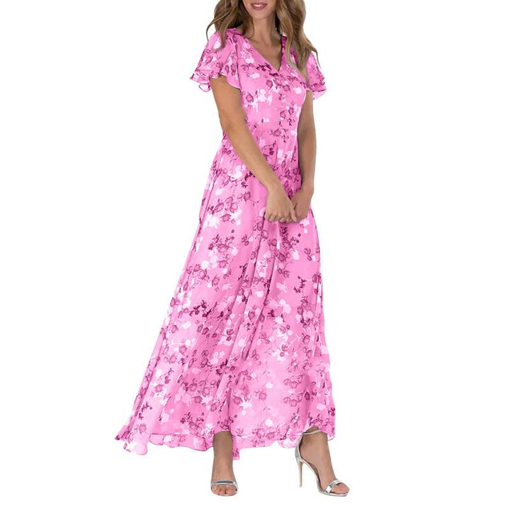 Women's Floral Long-Sleeve Maxi Dress