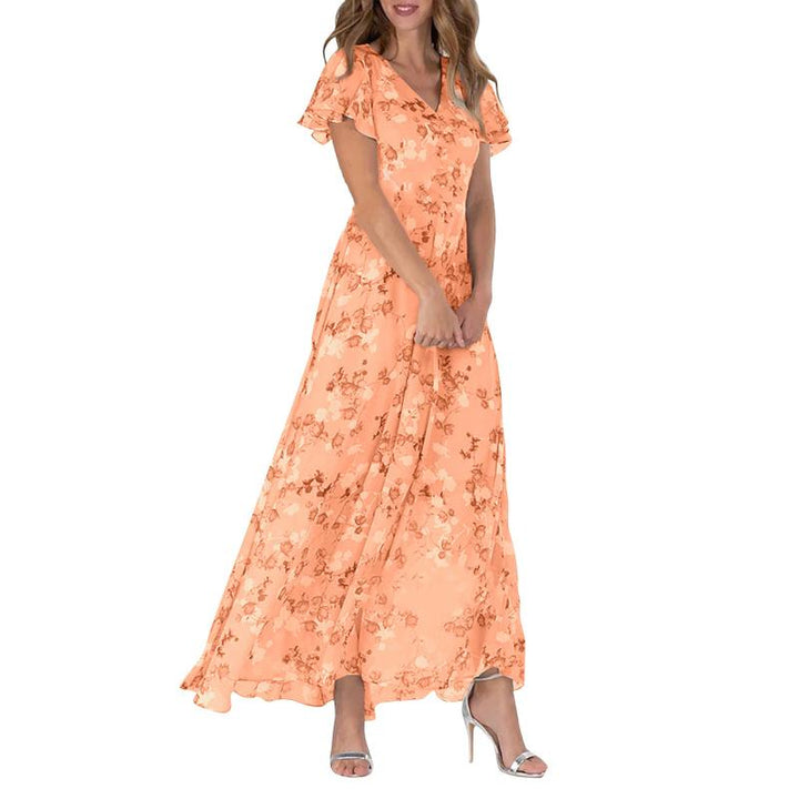 Women's Floral Long-Sleeve Maxi Dress