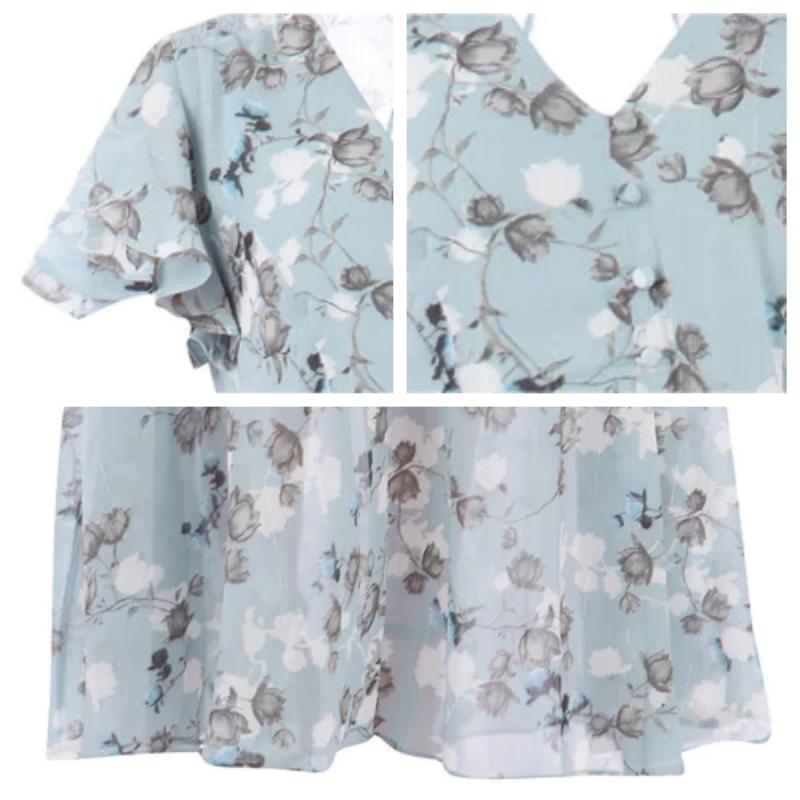 Women's Floral Long-Sleeve Maxi Dress