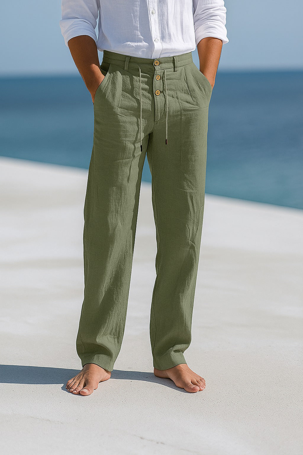 Men's Straight-Leg Linen Trouser