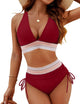 Women's Two Piece Bikini Set Deep V-Neck High Waisted Tummy Control
