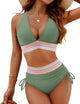 Women's Two Piece Bikini Set Deep V-Neck High Waisted Tummy Control