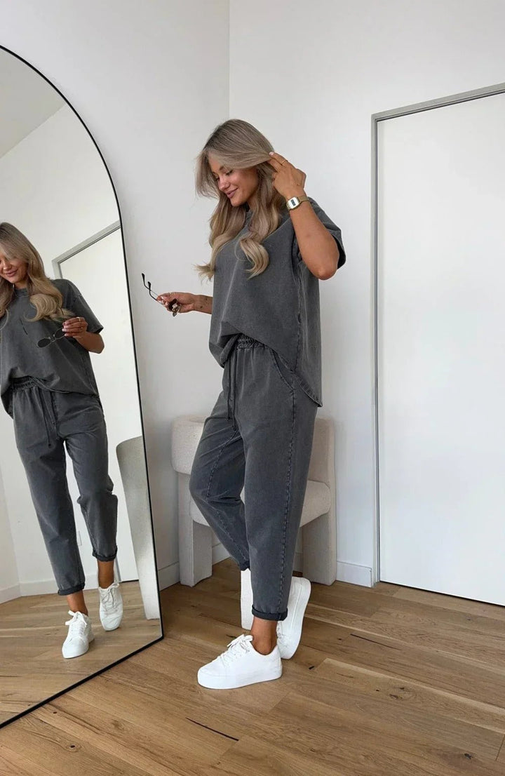 Women's Cotton Loose Tee and Shorts Set