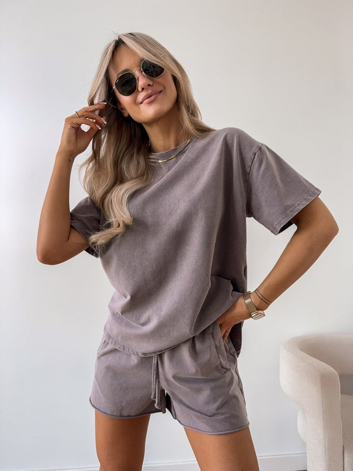 Women's Cotton Loose Tee and Shorts Set