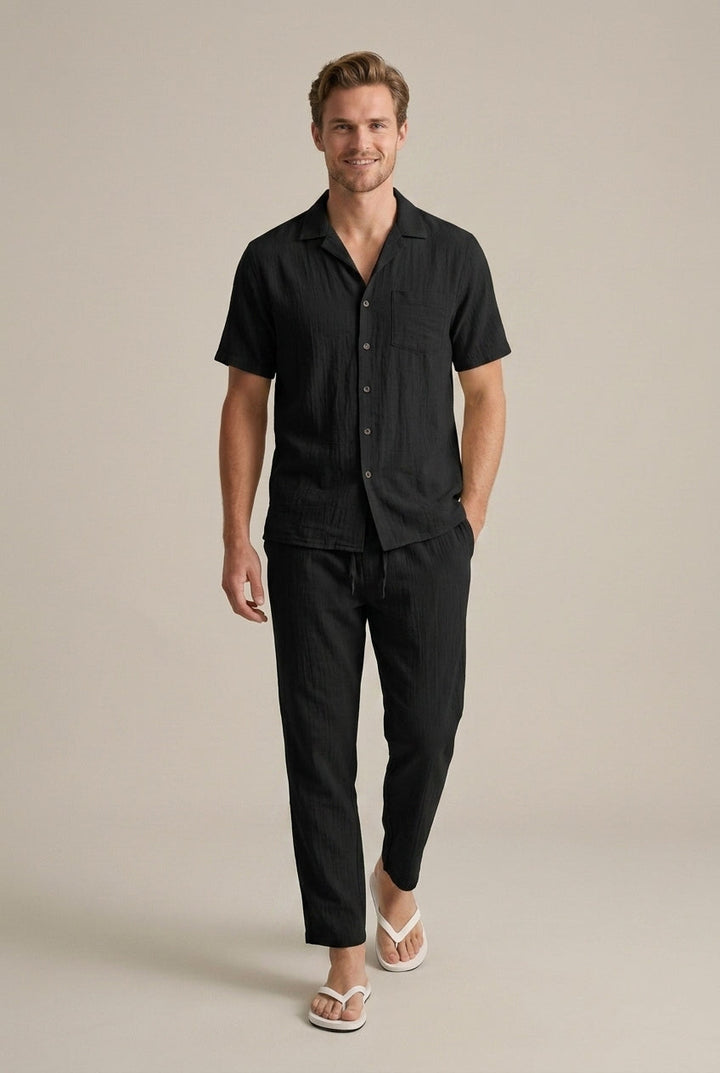 Men's Linen Two-Piece Set Relaxed Fit