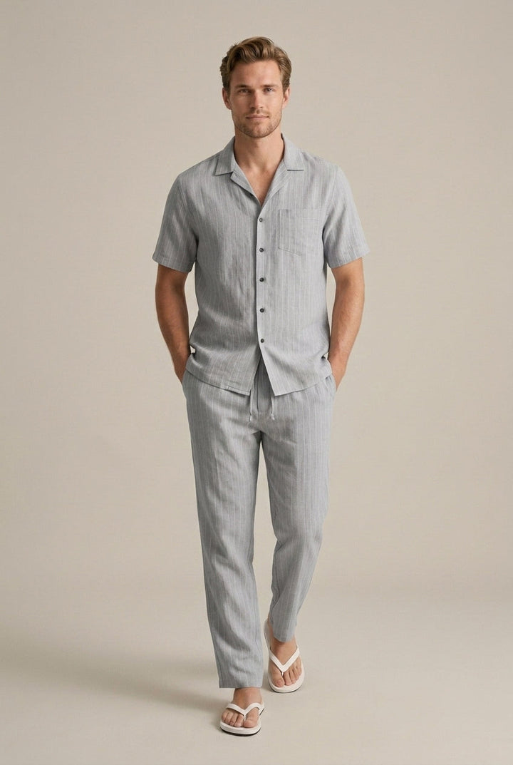 Men's Linen Two-Piece Set Relaxed Fit