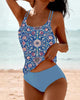 Women's Boho Floral Tapestry Bikini Set – High Waisted Tank Top Beach Swimwear