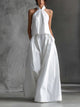 Women's Halter Neck Linen Two-Piece Set