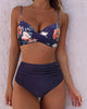 Women's High-Waist Floral Cross-Front Bikini Set