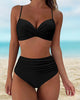 Women's High-Waist Floral Cross-Front Bikini Set
