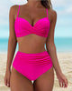 Women's High-Waist Floral Cross-Front Bikini Set