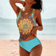 Women's High-Waisted Printed Two-Piece Tankini