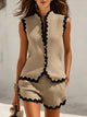 Women's Sleeveless Linen Two-Piece Set